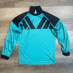 Vintage Adidas Equipment Goalkeeper Jersey Mens Medium Green Black 90s